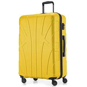 Suitline grote harde koffer trolley, reiskoffer check-in bagage, TSA, 76 cm, ca. 86 liter, 100% ABS mat geel
