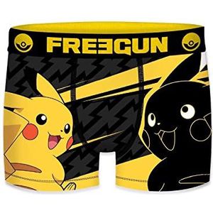 FREEGUN Pikachu Pokémon Boxershorts voor jongens, ademend en rekbaar, Ele, 12-14 Jaren