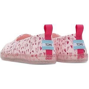 TOMS Alpargata Loafer Flat voor meisjes, Pastel Roze Folie Harten, 35.5 EU