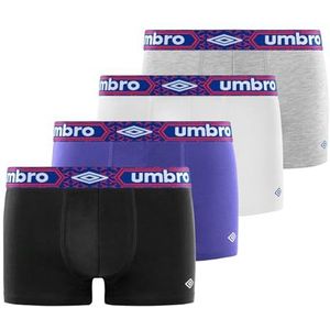 Boxershorts voor heren, katoen, zacht en hypoallergeen (4 stuks), zwart/wit/blauw/grijs, XL