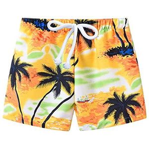 Little Hand Sneldrogende strandshorts voor jongens, Geel 1, 6-7 Jaren