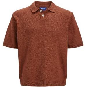 JACK & JONES Jorparos Knit SS Polo voor heren, Arabische Spice, XL
