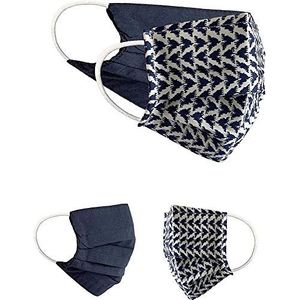 BaF Community-maskers Set van 2 stuks Unisex geïmproviseerd masker Omkeerbaar mondbeschermingsmasker Mond- en neusbescherming Omkeerbaar masker met motief katoen BCI Wasbaar