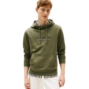 Tommy Hilfiger Trui Hoodie voor heren, Groen (Battle Green), XS