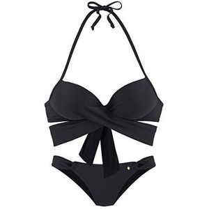 s.Oliver Push-up bikini set in zwart, zwart, 34 / B