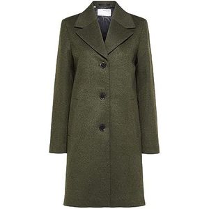 SELECTED FEMME - Slfnew Sasja Wool Coat B Noos - Damesmantel - Ivy-groen