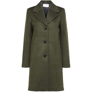 SELECTED FEMME Dames Slfnew Sasja Wool Coat B Noos mantel, ivy-groen, 38