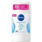 NIVEA Fresh Natural Deodorant Stick (50 ml), deodorant met verkoelende formule en 48 uur bescherming, deodorant zonder aluminium (ACH) voor de gevoelige huid, met avocado-extract en zachte formule