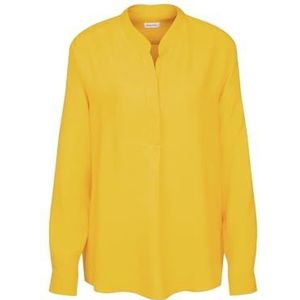 Seidensticker Damesblouse, modieuze blouse, regular fit, opstaande kraag, lange mouwen, 100% viscose, geel, 36