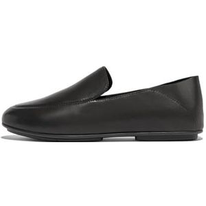 Fitflop Dames Allegro Crush-Back lederen loafers plat, geheel zwart, 4 UK, Zwart, 37 EU