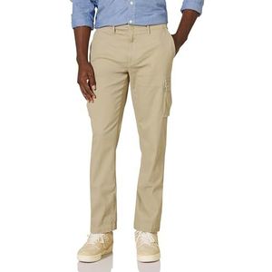 Amazon Essentials Men's Stretch-cargobroek met rechte pasvorm (verkrijgbaar in grote en lange maten), Kaki-bruin, 32W / 30L