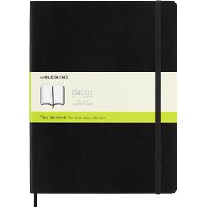 Moleskine 944363 Classic notebook, extra groot, effen, zwart, zachte kaft (7,5 x 10)