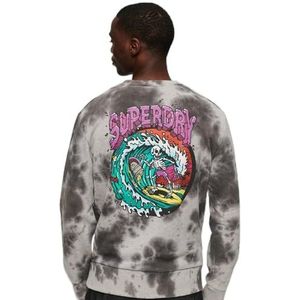 Superdry Vintage Creatures Crew Ub Sweatshirt voor heren, Glacier Grey Marl Tie Dye, L