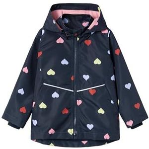 NAME IT Nmfmaxi Jacket Heart All-weather jas voor meisjes, Dark Sapphire, 80 cm