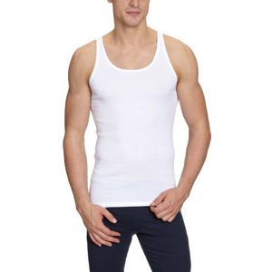 Schiesser Heren onderhemd zonder mouwen - origineel fijn geribbeld, wit, M