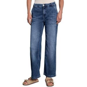 Street One - Studio F379078 - Damesjeans - Donkerblauw - Hoge Taille - Brede Pijpen
