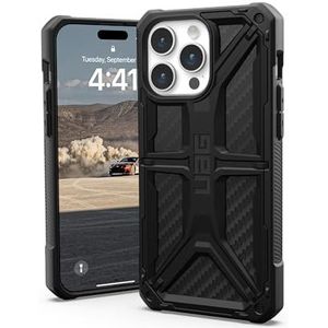 URBAN ARMOR GEAR Monarch case compatibel met Apple iPhone 15 Pro Max case [draadloos opladen compatibel, 5-laags bescherming van militaire kwaliteit, verhoogde rand] carbon fiber