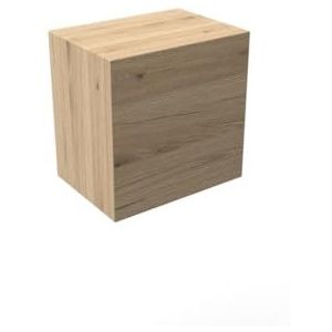 Mama Store Hangkast, kubusrek met deur om te openen, push and pull, van technisch hout, natuurlijk eiken, klein