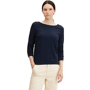 TOM TAILOR Denim Dames Sweatshirt met plooitjes 1034434, 10668 - Sky Captain Blue, XS