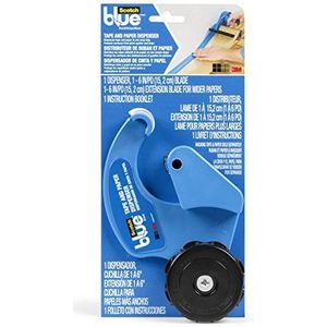 ScotchBlue Schilderstape en papierdispenser, brengt maskerpapier aan met schilderstape om oppervlakken te beschermen en af te dekken, tapedispenser inclusief plastic mes, past op 30 cm maskerpapier