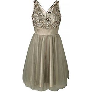 APART Fashion Dames A-lijn jurk 39209, knielang, effen, bruin (latte macchiato), 42
