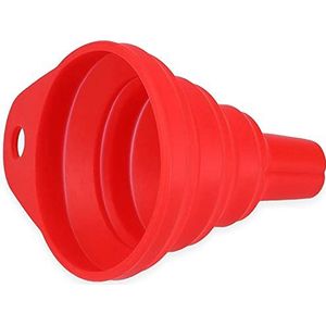 Siliconen trechter keuken, 4 maten trechter opvouwbare keuken kleine trechter set voor vloeistofoverdracht 11 cm rood