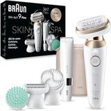 Braun Silk-épil 9 Flex SkinSpa, 9-481 3D, Epilator voor eenvoudige ontharing, wit/goud