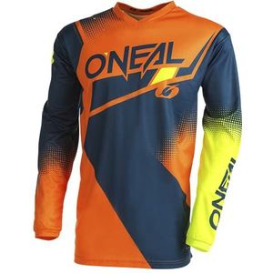 Oneal Element Ride Motocross Jersey, Blauw/Oranje/Neon Geel, XL