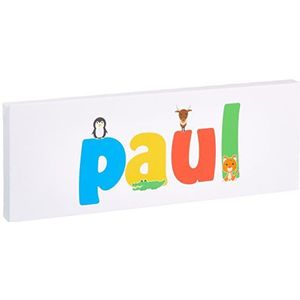 Little Helper PAUL1542-15DE canvasdruk gepersonaliseerd met jongensnaam, Paul, Klein, 15 x 42 x 4 cm