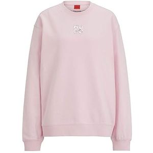 HUGO Classic Crew Sweatshirt voor dames, Licht/Pastel Pink689, L