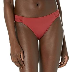 Amazon Essentials Bikinibroekje aan de zijkant voor dames, baksteenrood, groot