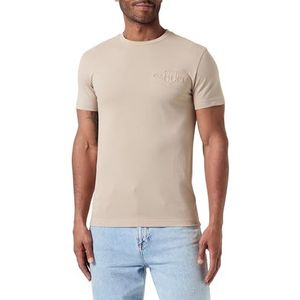 GANT Slim Tonal Shield Pique SS T-shirt, Concrete Beige, 4XL