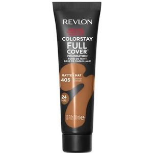 Revlon ColorStay Full Cover Longwear Matte Foundation, hitte- en zweetbestendig, lichte gezichtsmake-up, kleur amandel (405), 30 ml