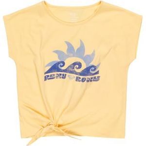 ROXY - T-shirt - Geel - Katoen - Korte Mouwen - Bedrukt Motief