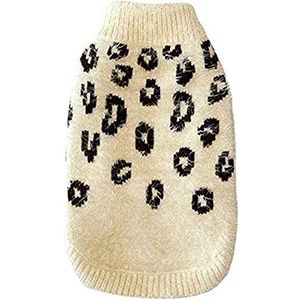 Hip Doggie Feather Soft Cheetah Sweater, XS, crème