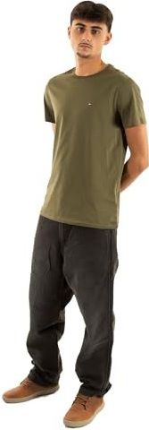 Tommy Jeans - Shirt - Donkergroen - Effen - Kwartmouw