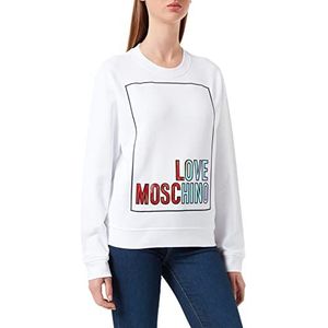 Love Moschino Sweatshirt met normale pasvorm voor dames, wit (optical white), 48