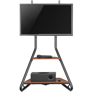 Maclean MC-455 TV-hoekmeubel in Bauhaus-stijl Vrijstaande TV-beugel met twee planken in hout Draagvermogen tot 10 kg TV-beugel tot 40 kg 37-75