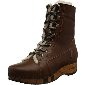 Woody Heike Enkellaarzen voor dames, Glad leer Tabaco, 43 EU
