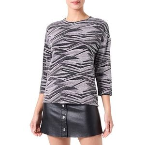 ONLY T-shirt voor dames, Zilver/patroon: grafische zebra, S