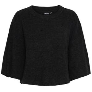 Pcniko Ss Crop Oneck Knit Bc, dark grey melange, M