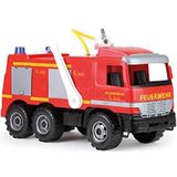 Lena 02058 - Starke Riesen Mercedes Benz Actros brandweerwagen, Giga Trucks brandweerauto ca. 65 cm, blusvoertuig met 3 assen, 1,5 l tank en waterkanonnen tot 8 meter, voor kinderen vanaf 3 jaar, rood