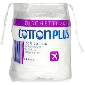 Cotton Plus pads, 20 stuks, beauty-lijn/pads, 100% puur katoen, make-up remover pads voor gezichtsreiniging, zacht en duurzaam