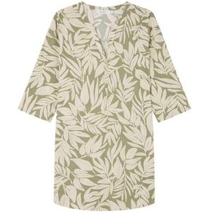 Women'Secret Nachthemd met lange mouwen voor de zomer, groene print, Regular