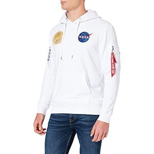 ALPHA INDUSTRIES Nasa Voyager Hoody sweatshirt voor heren, blanco, XL