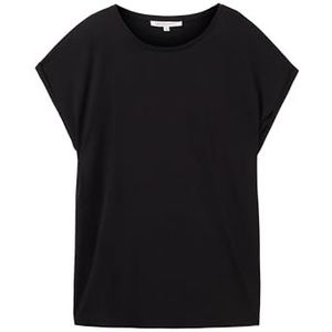 TOM TAILOR Denim T-shirt voor dames, 13312 - Deep Black, L