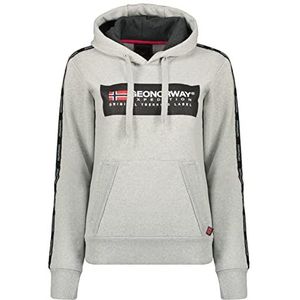 Geographical Norway Gathlete Lady - Damessweatshirt met capuchon en kangoeroezakken - sweatshirt voor dames, casual, lange mouwen, warm, Lichtgrijs, M