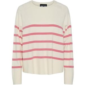 PCSIA LS Knit NOOS BC, Wit/Stripes: roze citroenade, XS