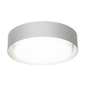 A628-006 37 LED-plafondlamp, rond, 11,5 W, van gelakt aluminium, mondgeblazen glas, grijs, 9,9 x 20 x 20 cm