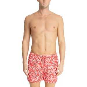 Emporio Armani Touwen Macro Logo Zwemboxer, Rood/Wit Touwen, 56